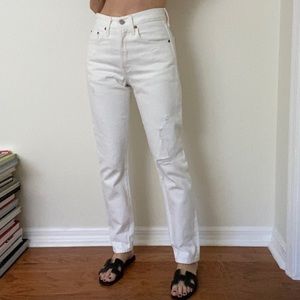 Levi’s 501 White Straight Leg Skinny Jeans